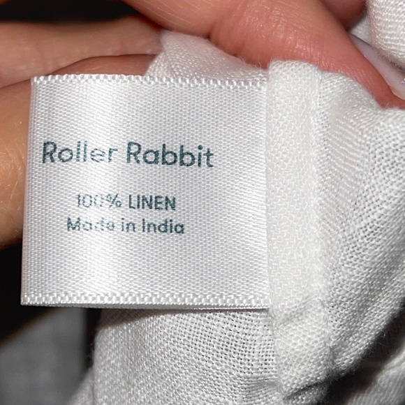 Roller Rabbit White Linen Top Sz S Gently Loved - Picture 5 of 6